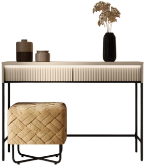 Compleo Schminktisch mit 2 Schubladen FLORE, Konsolentisch mit Lamellen, geriffelter Front