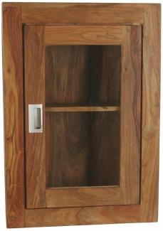 MiaMöbel Bad Hängeschrank mit Glas Massivholz Teak Modern Indien Indisch