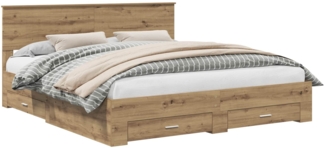 vidaXL Bettrahmen Artisan-Eiche 180x200 cm Holzwerkstoff 3410869
