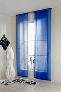 Flächenvorhang Voile navy 300cm - Farbe: Navy, Höhe (cm): 300
