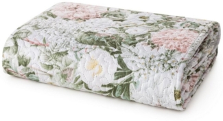 Eurofirany Tagesdecke Tagesdecke 200x220 cm Blumenmuster in Pastellfarben, beidseitig, gesteppt, rustikaler Stil