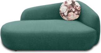 DOMO. collection Recamiere 700013, Liege mit Zierkissen, oval, Füße mit Filzgleitern, Chaiselongue, Sofa, Polstergarnitur, 183 x 105 x 75 (BxTxH), blau