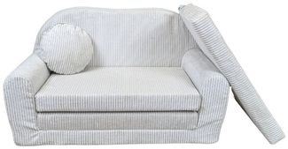 FORTISLINE Kindersofa Kindersofa Rosalia Ausklappbares Sofa aus Cord mit Verlängerung