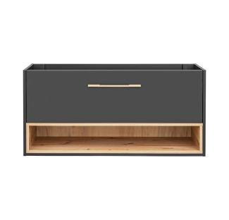 Waschtischunterschrank 120 cm BOLOGNA-56 in anthrazit mit Artisan Eiche Nb, B/H/T: ca. 120/57/46 cm