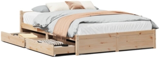 vidaXL Massivholzbett ohne Matratze 135x190 cm Kiefernholz 3301678