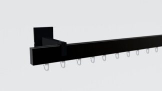 indeko Gardinenstange Bern, 1-läufig, Wunschmaßlänge, verschraubt, Aluminium, Innenlauf Komplett-Set inkl. Gleitern und Montagematerial