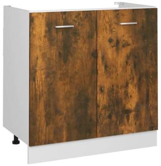 vidaXL Spülenunterschrank Räuchereiche 80x46x81,5 cm Holzwerkstoff 815564