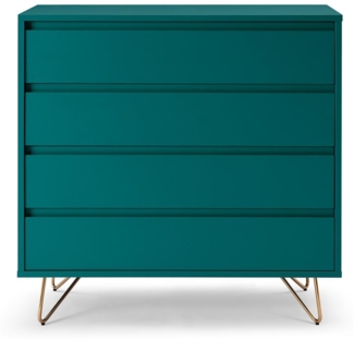 Schubladenkommode Kommode mit 4 Schubladen 90 x 40 x 90 cm MDF und Metall