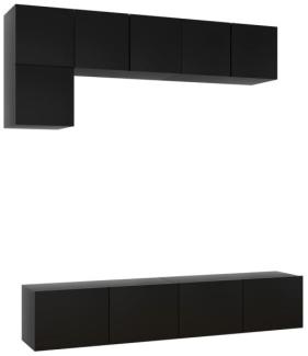 vidaXL 5-tlg. TV-Schrank-Set Schwarz Spanplatte [3078798]