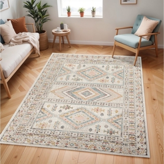 Livabliss Teppich JAIPUR, rechteckig, Höhe: 13 mm, Skandinavischer Teppich, Kurzflor Boho-Wohnzimmerteppich, Läufer