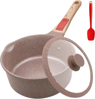 Keramik Stielkasserolle 20 cm mit Deckel Antihaft 2.5L Abnehmbarer Griff