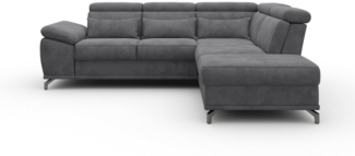 sit&more Ecksofa Cabrio L-Form, B: 274 cm, mit Sitztiefen-, Arm- & Kopfteilverstellung, 3 Nierenkissen, Federkern, optional Bettfunktion und Stauraum