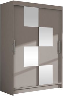 Kleiderschrank Miami III, ohne Beleuchtung, Farbe: Cashmere / Spiegel