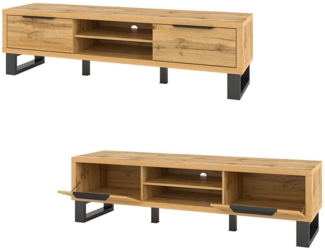 Lomadox Lowboard HENDERSON-83, Wohnzimmer TV Lowboard in Wotan Eiche Nb, B/H/T ca. 180/50/50 cm