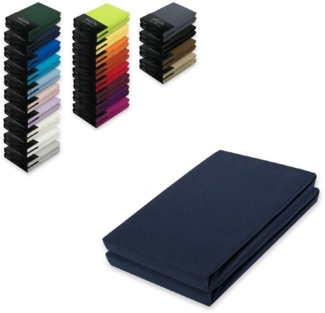 Doppelpack Jersey Spannbettlaken 140 - 160 x 200 cm Navyblau
