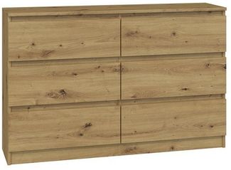 ibonto KOMMODE HANDWERKLICHE EICHE 120x75x30cm (H 75 x T 30 x B 75 cm)