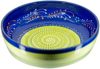 Kaladia Multireibe Große Reibeschüssel in Grün/Grün & Blau, Keramik, handbemalte Küchenreibe - Made in Spain