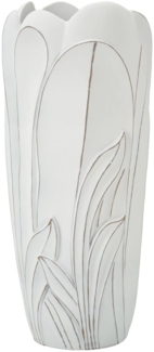 Dmora Vase Brabbia, Dekorationszubehör, Dekoratives Artikel, Einrichtungszubehör, 31x31 h69 cm, Weiß