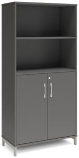 Büroschrank DNA 800x1660 mm Anthrazit/Weiß 4A4/2A4