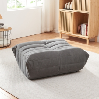 Fußhocker Kodsø 35x80x65 cm Cord Grau [en. casa]