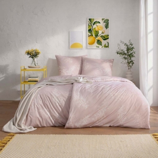 Estella Mako Jersey Bettwäsche 155x220 Rosalina flieder Zweige rosa 6611-620