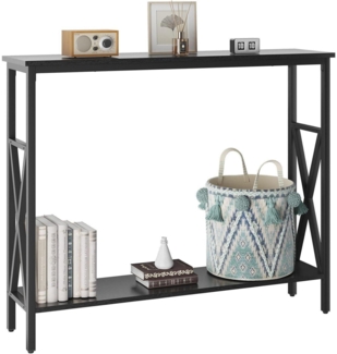 Konsolentisch Flurtisch Beistelltisch Höhenverstellbar 101x25x80.5 cm Schwarz