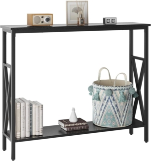 Konsolentisch Flurtisch Beistelltisch Höhenverstellbar 101x25x80.5 cm Schwarz