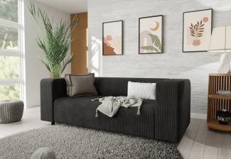 S-Style Möbel 2-Sitzer Sofa Gustav aus Cord-Stoff mit bequemem Sitz, mit Wellenfederung