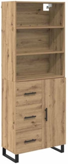 vidaXL Highboard mit Schubladen Artisan-Eiche 69,5 x 34 x 180 cm 3415988