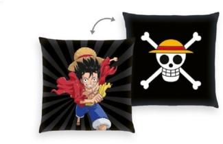 Herding Young Collection Dekokissen One Piece Dekokissen Gr. 40/40 cm Dekokissen Piratenflagge, kinder kissen Baby deko Kissen