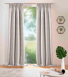 DecoHome24 Gardine Brillant Meliert, Kräuselband (2 St), blickdicht, Polyester, Blickdicht