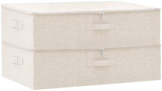 vidaXL Aufbewahrungsboxen 2 Stk. Stoff 70x40x18 cm Creme 332908