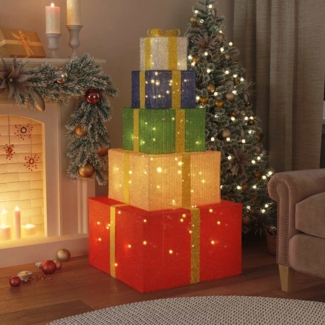 vidaXL Weihnachtsdekoration Geschenkbox 250 LEDs Warmweiß 4019487