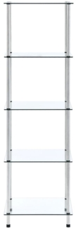 vidaXL Regal mit 5 Ablagen Transparent 40x40x130 cm Hartglas 249506