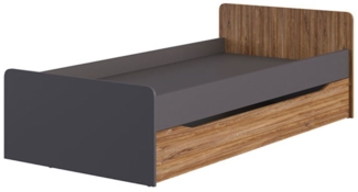 Bett mit Ausziehliege Varden 90x200cm graphit Eiche Sterling
