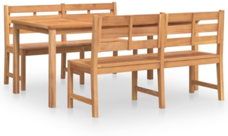 vidaXL 3-tlg. Garten-Essgruppe Massivholz Teak 3157199