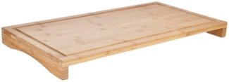 Spetebo Schneidebrett Bambus Schneide Brett m. Saftrille - 54 cm, Holz, (Stück, 1-St, mit praktischer Saftrille), mit Saftrille und Anti-Rutsch-Pads