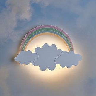 Lights4fun LED Wandleuchte Regenbogen und Wolke Wandlampe Kinderzimmer