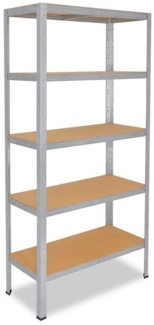 shelfplaza Schwerlastregal HOME, 155 x 60 x 30 cm verzinkt, 5 Böden, Kellerregal, Garagenregal, Steckregal