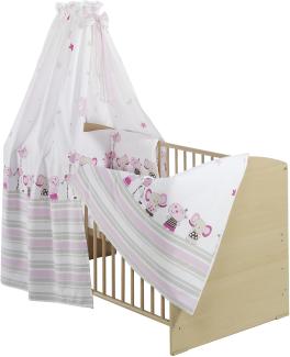 Schardt Komplettbett Classic-Line natur 70x140 cm inkl. Bettset Banjo pink