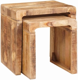 vidaXL Beistelltische Braun Massivholz Mango 4104559