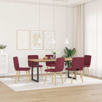 vidaXL Esszimmerstühle 6 Stk. Weinrot Stoff 3315547
