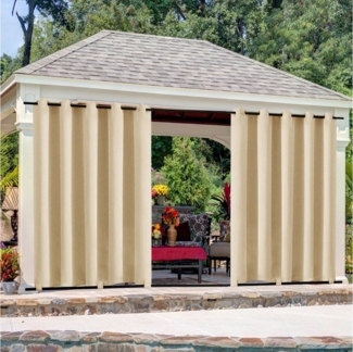 Qelus Gardine Wasserdicht Gardine Outdoor,Winddicht Vorhang Balkon Regenschutz, (2 St), 4 Farbe,180x213 cm/180x243 cm/180x274 cm,Polyesterfaser