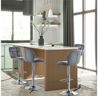 Yaheetech Barhocker 360° Drehbare Hocker mit Fußstütze (4 St), 1/2/4/6er-Set Barstühle Küchenstühle Bistrohocker höhenverstellbar