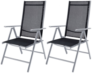Casaria 2er Set Gartenstuhl Bern Silber