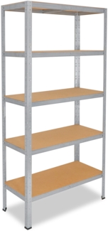 shelfplaza HOME 200 x 100 x 60 cm Schwerlastregal in grau-verzinkt mit 5 Böden und 175 kg Traglast pro Boden
