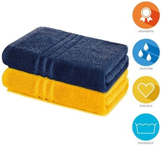 Lavea Badetuch Elena 2er Set Badetücher 100x150 cm, Duschtuch, 500 g/m² Frottier, weich & saugstark, pflegeleicht