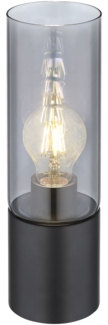Tischlampe Rauchglas Tischleuchte Schwarz Nachttischlampe 21000TB