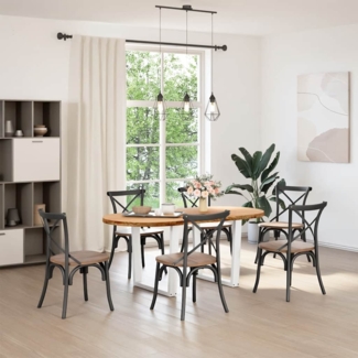 vidaXL Esstisch Hellbraun 180x90x74 cm Massivholz Eiche Oval 3305472