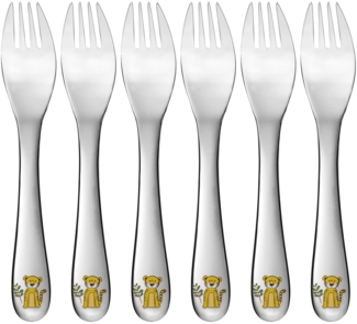 Kindergabel, 6-teilig, Edelstahl, Tiger
